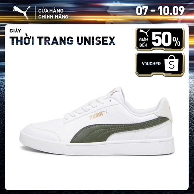 Giày thời trang PUMA Unisex Shuffle White-Myrtle-Vapor Gray-Gold Màu Trắng