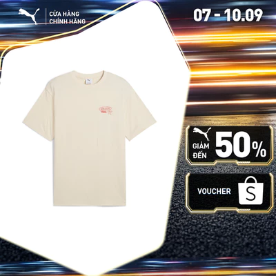 Áo Thun Thời Trang PUMA Nam GRAPHICS Drive-In Tee Alpine Snow Màu Trắng