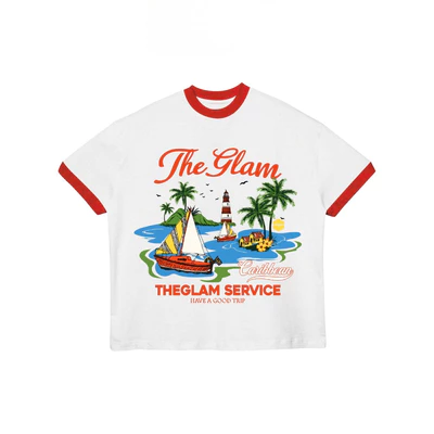 TheGlam CHÍNH HÃNG - Áo Thun Form Boxy "Caribbean Service" UNISEX Ringer Tee - TS03-02