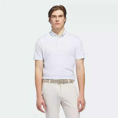 adidas Đánh gôn Áo Polo Kẻ Sọc Ultimate365 Nam trắng KE7702