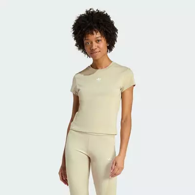 adidas Phong cách sống Áo Thun Ôm Essentials Nữ Be KD1352