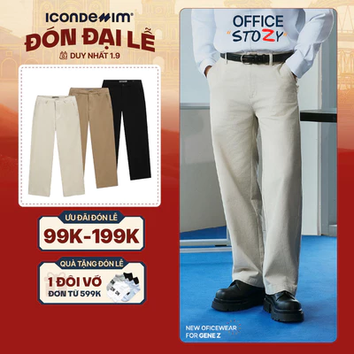 Quần Kaki Nam ICONDENIM Sandfold Form Loose QKID0055