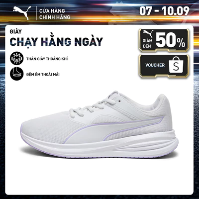 Giày Chạy Bộ PUMA Unisex Transport Feather Gray-Vivid Violet Màu Xám