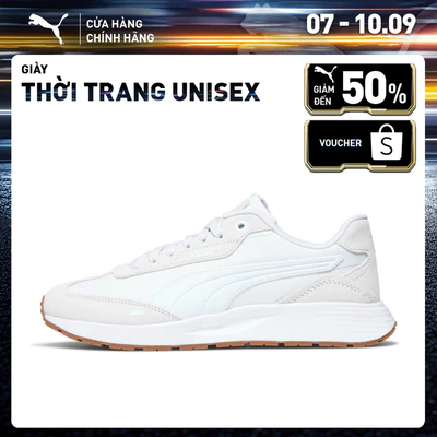 Giày Thời Trang PUMA Unisex Runtamed Wind Mix White-Feather Gray Màu Trắng