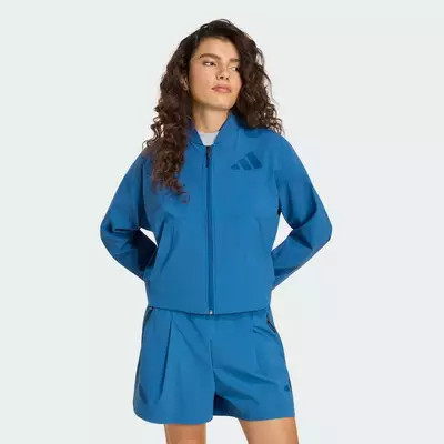 adidas Phong cách sống ÁO BOMBER DỆT ADIDAS Z.N.E. Nữ Màu xanh da trời KF1822