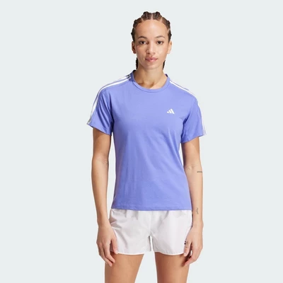 adidas Chạy Áo Thun 3 Sọc Own the Run Nữ Màu xanh da trời IW0021