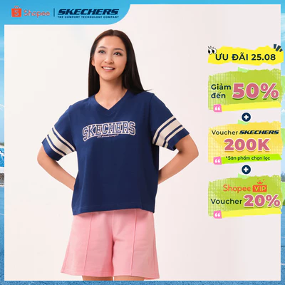 Áo Thun Tay Ngắn Nữ Skechers Skechers Authentic Iconic Short Sleeve Tee - SL226W178-00U6