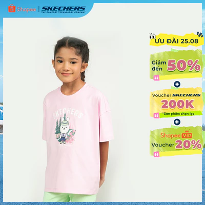 Áo Thun Tay Ngắn Bé Gái Skechers Urban Outdoor Short Sleeve Tee - SL325G273-04VJ Online Sale