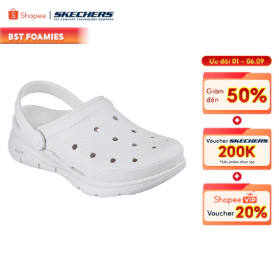 Giày Clog Nữ Skechers Foamies Arch Fit It's A Fit - 111385-WHT