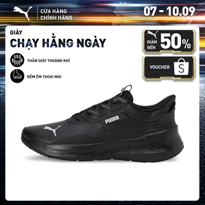 Giày Chạy Bộ PUMA Unisex Softride Symmetry SL Black-Silver Màu Đen