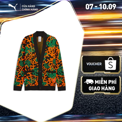 Áo Khoác Thời Trang PUMA Nam X CARROTS AOP Cardigan Black Màu Đen