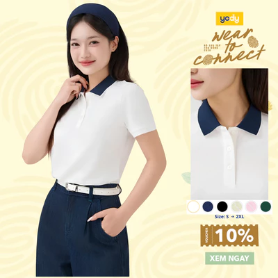 Áo Polo Nữ Ngắn Tay Cổ Phối Bo WCPO25A518