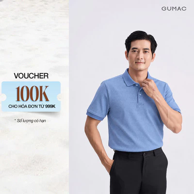 Áo Polo Nam GUMAC Form Suông Cổ Polo Dệt Bo Họa Tiết Tay Ngắn Lai Xẻ Hai Bên Sườn APNG08094