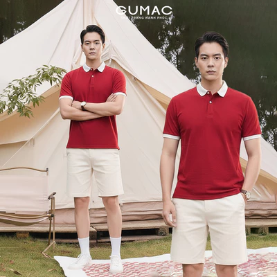 Áo Polo Nam GUMAC Form Suông Tay Ngắn Phối Màu Viền Bo Thanh Lịch LPLNF0916