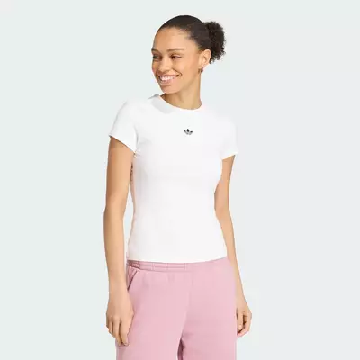 adidas Lifestyle ESSENTIALS BABY TEE Women White KQ6730