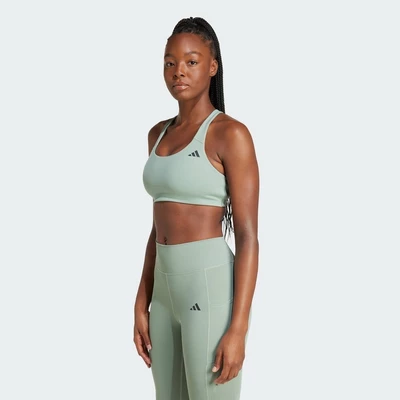 adidas Gym & Training Áo Bra Tập Luyện Nâng Đỡ Vừa Thun Gân PrimeLiftImpact Nữ màu xanh lá JI8046