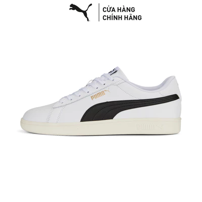 Giày Thể Thao PUMA Unisex Smash 3.0 L White-Black-Gold-Frosted Ivory Màu Trắng