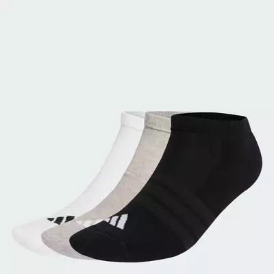adidas Lifestyle Cushioned Essentials Low Cut Socks 3 Pair Pack Unisex Grey KD6721