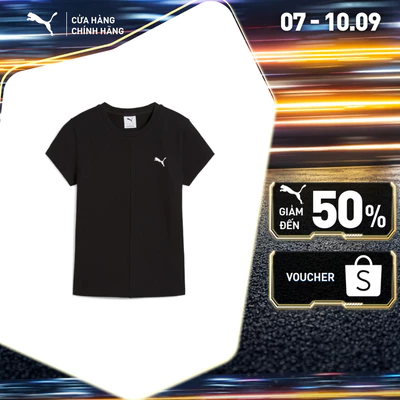 Áo Thun Thời Trang PUMA Nữ WARDROBE ESS Ribbed Slim Tee Black Màu Đen