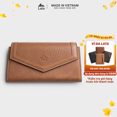 Ví Lata (Thời trang nữ dáng dài phối dây đeo chéo - Ví da VN80)