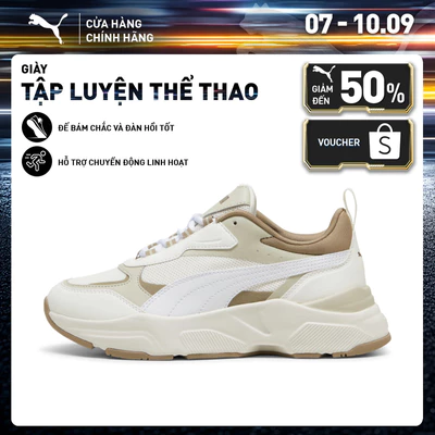 Giày Thể Thao PUMA Nữ Cassia Warm White-Desert Dust-Oak Branch-Gold Màu Trắng
