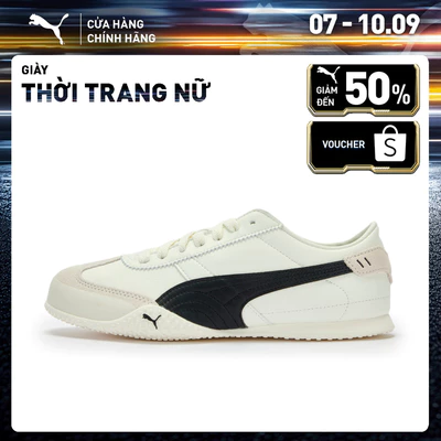 Giày Thời Trang PUMA Nữ Bella UT LEA Warm White-Black Màu Trắng