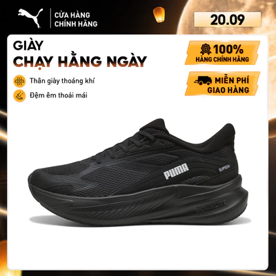 Giày Chạy Bộ PUMA Unisex MaxStride Lite LS Sliptech Black-White Màu Đen