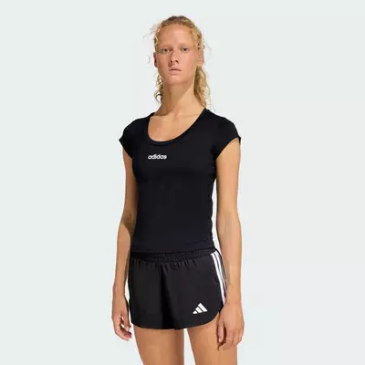 adidas Gym & Training Áo Baby Tee Hyperglam Nữ Đen KC7676