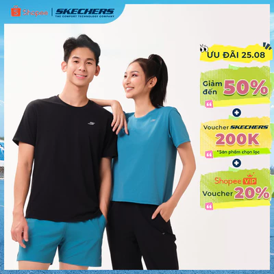 Áo Thun Tay Ngắn Nam Skechers Running Performance Short Sleeve Tee v - SP226M123-0018
