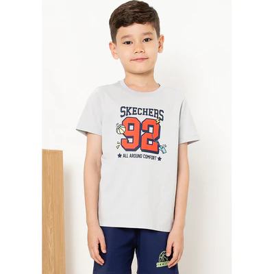 Áo Thun Tay Ngắn Trẻ Em Skechers Basketball Culture Short Sleeve Tee - SL325K261-00KW Online Sale