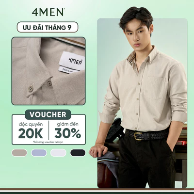 Áo Sơ Mi 4MEN Oxford Signature Stripe Form Regular SM209 Công Sở, Thanh Lịch