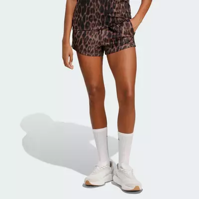 adidas Phong cách sống Quần Short Dệt Họa Tiết Da Báo Seasonal Essentials Phối 3 Gạch Nữ Nhiều màu JZ0199
