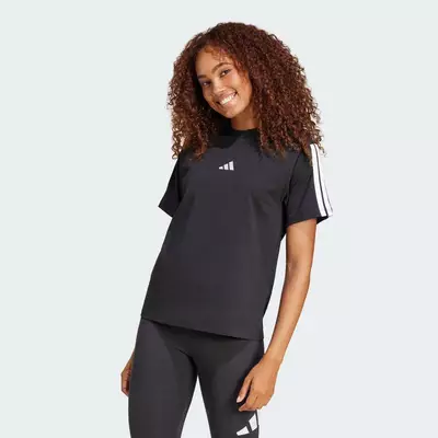 adidas Phong cách sống Áo Thun Cotton 3 Sọc Essentials Nữ Đen JM2393