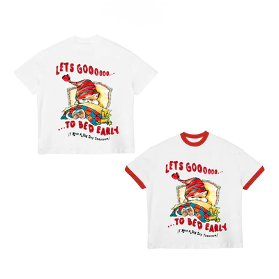 TheGlam CHÍNH HÃNG - Áo Thun Trắng Đỏ "EARLY DREAMS" Form Boxy UNISEX Nam Nữ - TS07-17