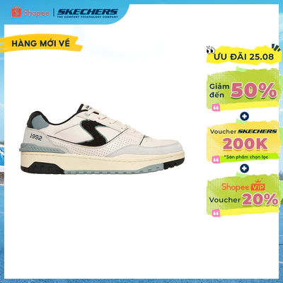 [ĐỘC QUYỀN ONLINE] Giày Thể Thao Nam Skechers Court Classics S-1992 Surjin - 254174-NTBK Air-Cooled Memory Foam