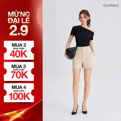 Quần Short Nữ GUMAC Form A Cơ Bản Bản Lưng Rời Túi Xéo Tiện Lợi Có Con Đỉa Thiết Kế Thanh Lịch Tôn Dáng LSHG05058