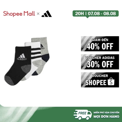 [Duy nhất 8.8 - VOUCHER 30%]adidas Phong cách sống Bộ 3 Đôi Tất Graphic Trẻ em trắng IA3942