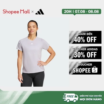 adidas Gym & Training Áo Thun Cổ Tròn Minimal Branding Train Essentials AEROREADY Nữ Xám IX1011