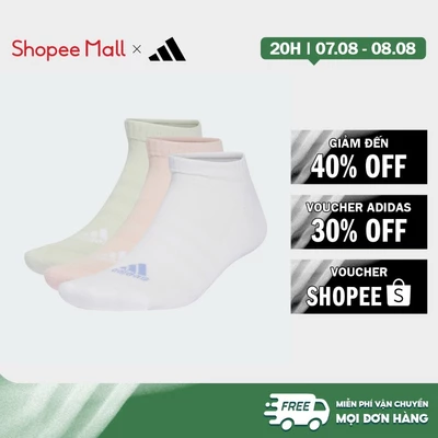 [Duy nhất 8.8 - VOUCHER 30%]adidas Phong cách sống Bộ 3 Đôi Tất Cổ Thấp Lót Đệm Unisex trắng IZ0164