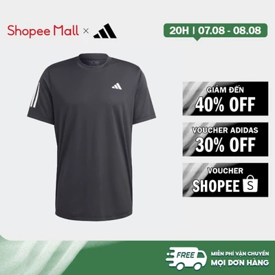[Duy nhất 8.8 - VOUCHER 30%]adidas Quần vợt Áo Thun Tennis 3 Sọc Club Nam Đen HS3262