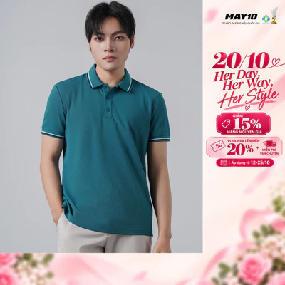 Áo phông nam cộc tay May 10 mã 140125119FL BlueCoral