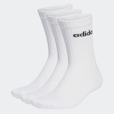 adidas Phong cách sống Bộ 3 Đôi Tất Cao Cổ Linear Có Đệm Unisex trắng HT3455