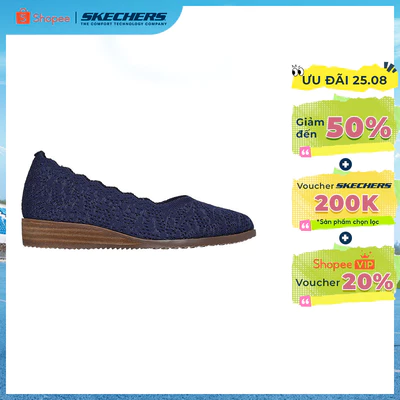 Giày Búp Bê Nữ Skechers Modern Comfort Cleo Sawdust Modesty - 159132-NVY Air-Cooled Memory Foam