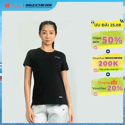 Áo Thun Tay Ngắn Nữ Skechers Walking Performance Short Sleeve Tee-SP325W296-0018 Online Sale