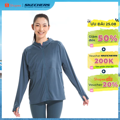 Áo Khoác Có Nón Nữ Skechers City Running Club Hooded Jacket-SP125W157-015B Online Sale