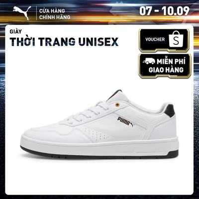 Giày Thể Thao PUMA Unisex Court Classic White-Black-Gold Màu Trắng