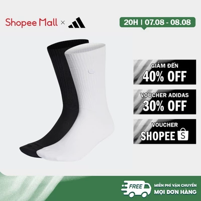 [Duy nhất 8.8 - VOUCHER 30%]adidas Phong cách sống Bộ 2 Đôi Tất Cổ Cao Premium Essentials Unisex trắng IC8699
