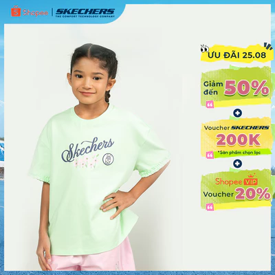 Áo Thun Tay Ngắn Bé Gái Skechers Urban Outdoor Short Sleeve Tee - SL325G274-013C Online Sale