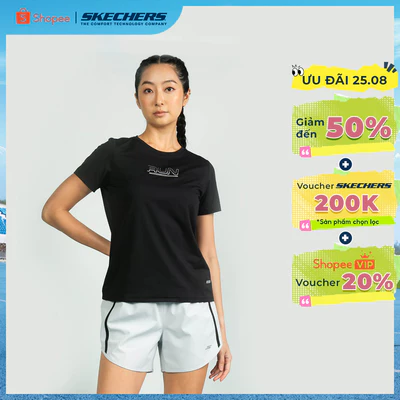 Áo Thun Tay Ngắn Nữ Skechers Running Performance Short Sleeve Tee - SP325W292-0018 Online Sale