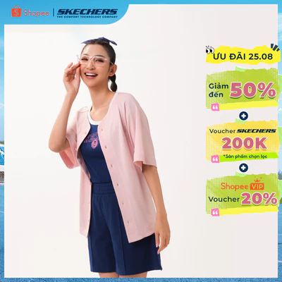 Short Sleeve Shirt Nữ Skechers Skechers Authentic Trendy Short Sleeve Shirt - SL226W182-02F3